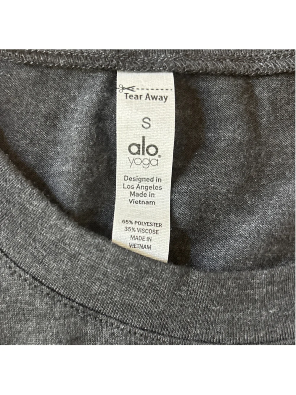 Alo Yoga dark grey heather tank top size S Charcoal